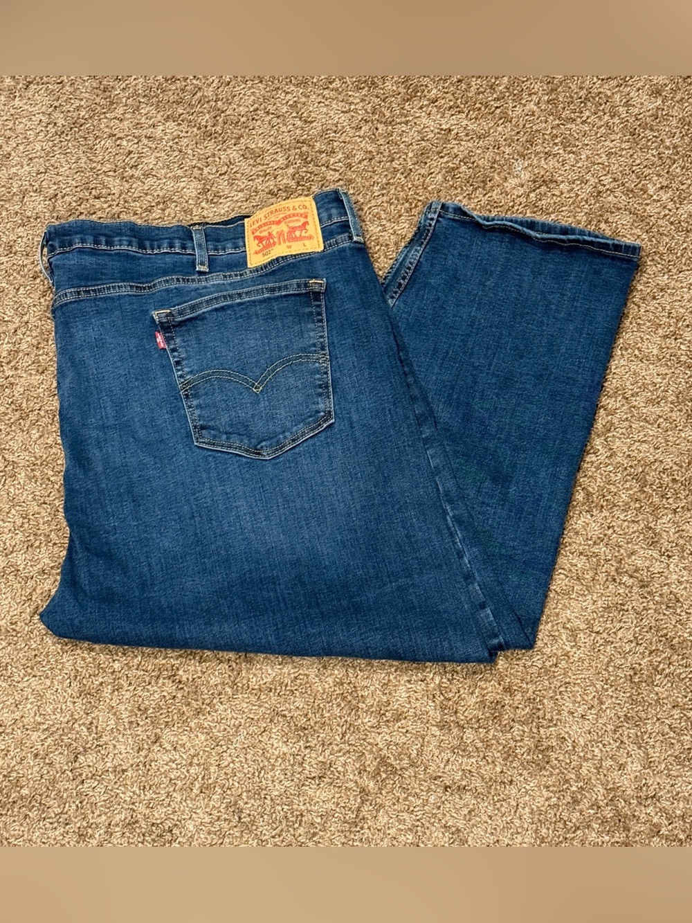 Levi's 502 Taper Fit Men's Jeans Dark Indigo Wash Big & Tall Size 52 x 29